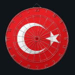 Turkish flag dartboard<br><div class="desc">The Turkish flag is red,  with a dwindling moon crescent and a five-pointed star in the middle.</div>