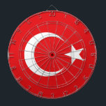Turkish flag dartboard<br><div class="desc">The Turkish flag is red,  with a dwindling moon crescent and a five-pointed star in the middle.</div>
