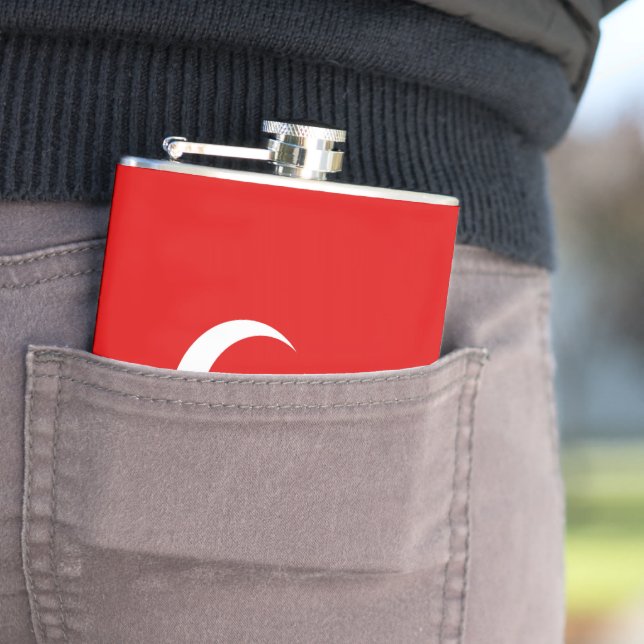 Turkish flag hip flask (In Situ)