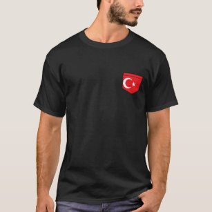 Turkish flag in a shape of a pocket T-Shirt