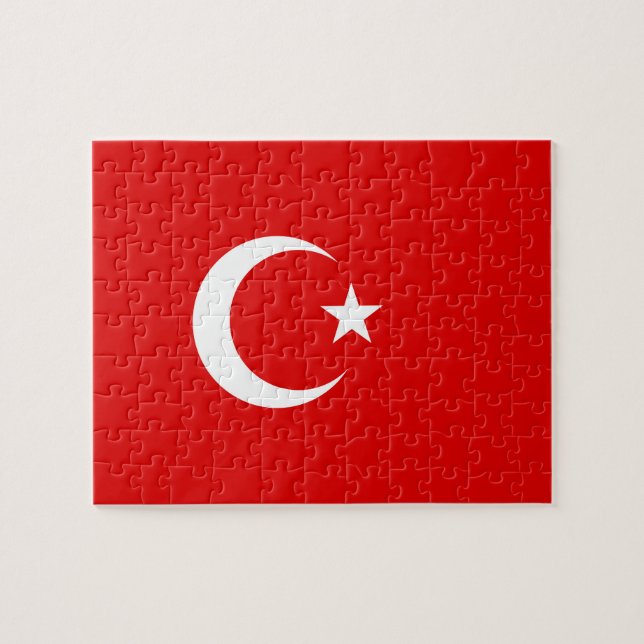 Turkish flag jigsaw puzzle (Horizontal)