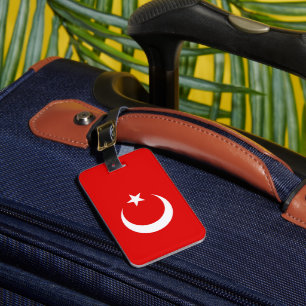 Turkish flag luggage tag