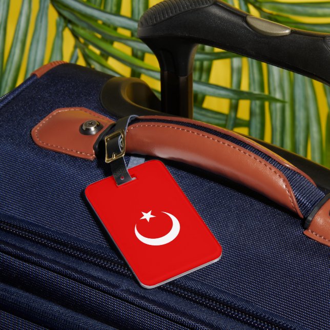 Turkish flag luggage tag (Front Insitu 1)
