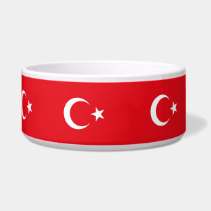 Turkish Flag on Pet Bowl