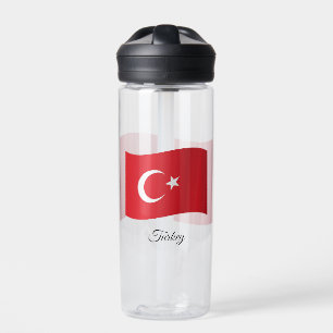 Turkish Flag, Patriotic Turkey Water Bottle