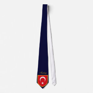 Turkish Flag Personalised Tie Custom Name Necktie