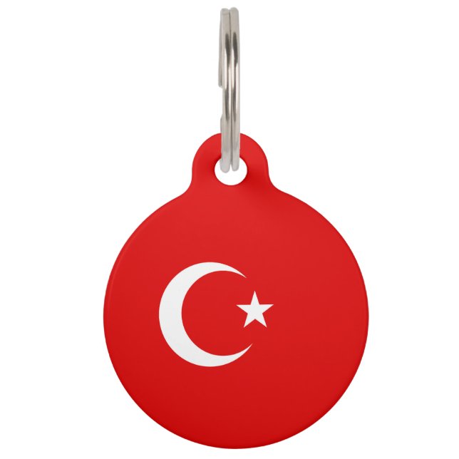 Turkish flag pet tag (Front)