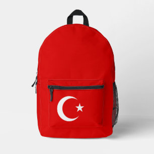 Turkish flag printed backpack