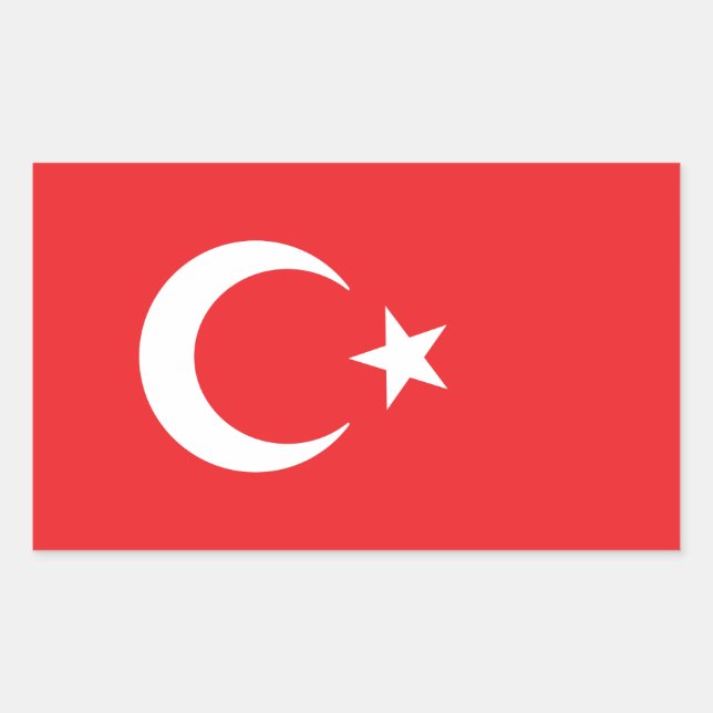 Turkish Flag Rectangular Sticker (Front)