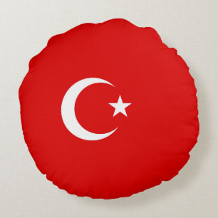 Turkish flag round cushion