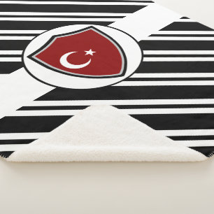 Turkish flag Sherpa Blanket