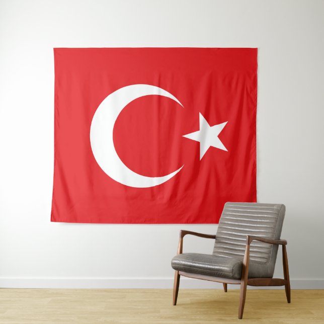 Turkish flag tapestry (In Situ (Horizontal))