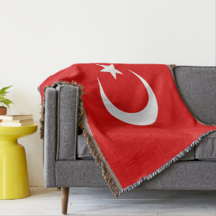 Turkish flag throw blanket