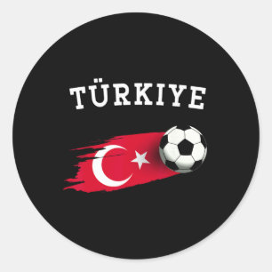 Turkish Flag Turkey Flag Turkish Soccer Turkish Fo Classic Round Sticker