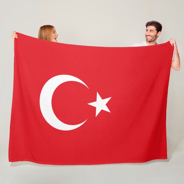Turkish Flag (Turkey) Fleece Blanket (In Situ)