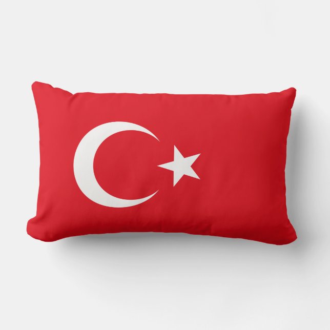 Turkish Flag (Turkey) Lumbar Cushion (Front)