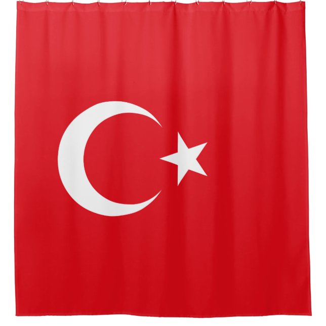 Turkish Flag (Turkey) Shower Curtain (Front)