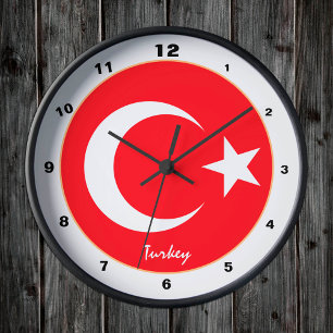 Turkish Flag & Turkey trendy fashion /design clock