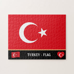 Turkish Flag & Turkish country / Turkey Jigsaw Puzzle