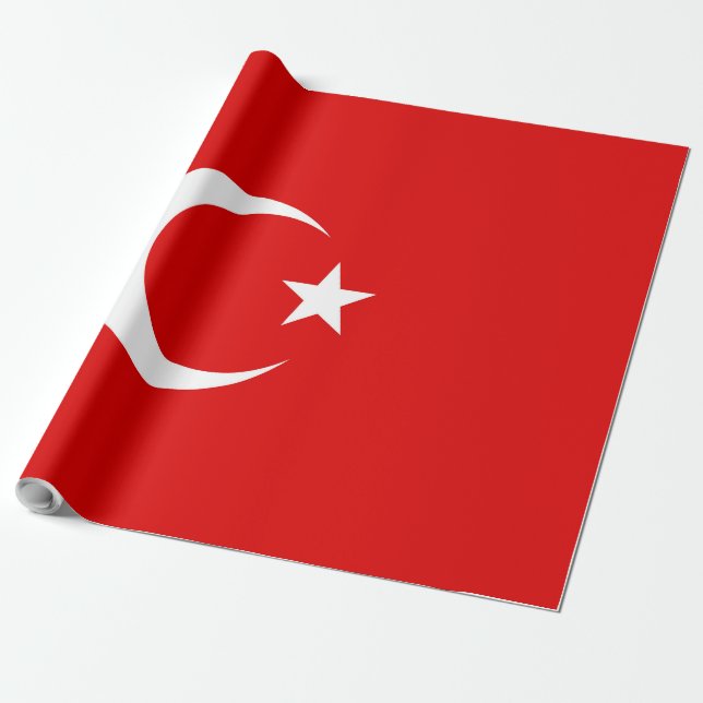 Turkish flag wrapping paper (Unrolled)