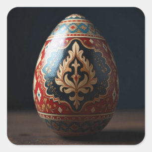 Turkish Flame Easter Egg Square Sticker