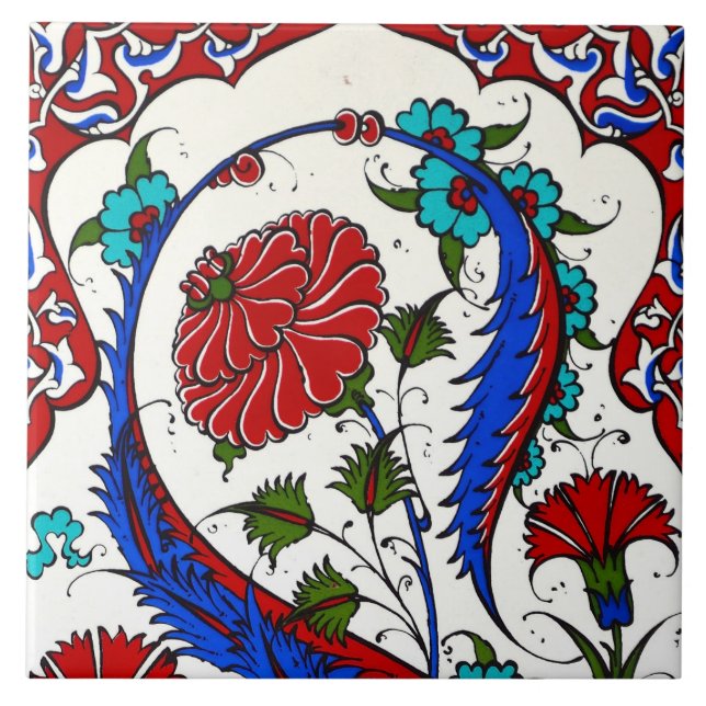 turkish floral design ceramic tile (Front)