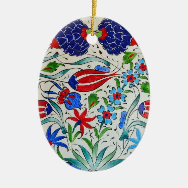 Turkish floral design ceramic tree decoration (Front)