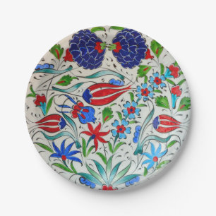 Turkish floral design paper plate