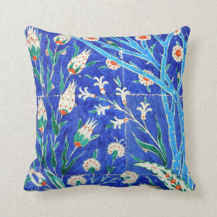 Turkish floral tiles cushion