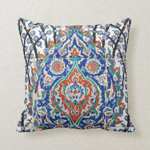 Turkish floral tiles cushion