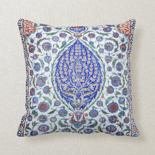 Turkish floral tiles cushion