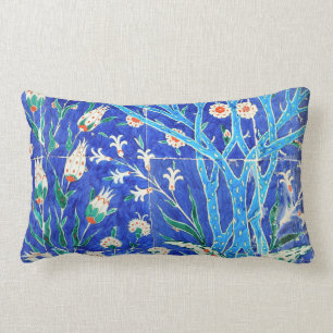 Turkish floral tiles lumbar cushion
