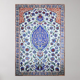 Turkish floral tiles Poster