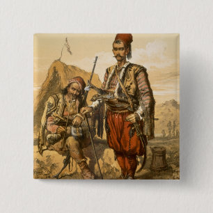 Turkish foot soldiers in the Ottoman army, pub. by 15 Cm Square Badge