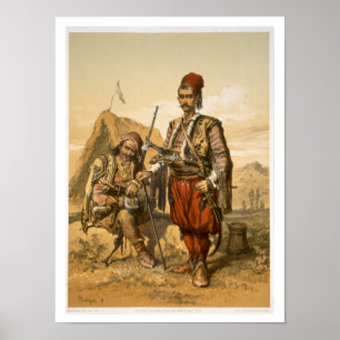 Turkish foot soldiers in the Ottoman army, pub. by Poster