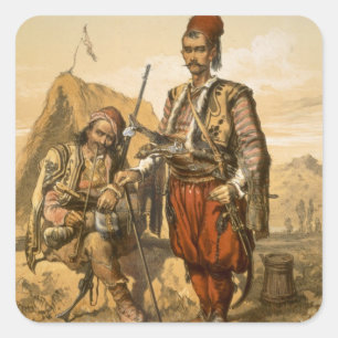 Turkish foot soldiers in the Ottoman army, pub. by Square Sticker