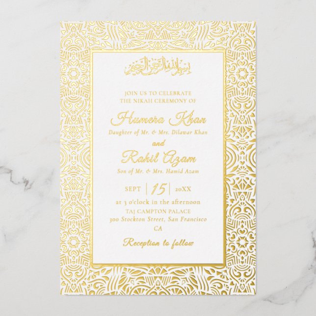 Turkish Geometric Motif Pattern Islamic Wedding (Front)