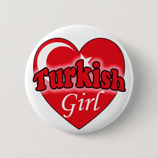 Turkish Girl 6 Cm Round Badge (Front)