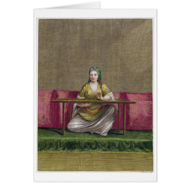 Turkish Girl, embroidering, 18th century (engravin (Front)