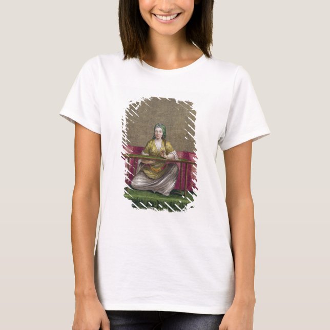 Turkish Girl, embroidering, 18th century (engravin T-Shirt (Front)