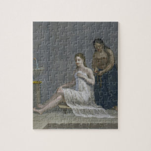 Turkish Girl, having her hair braided in the baths Jigsaw Puzzle