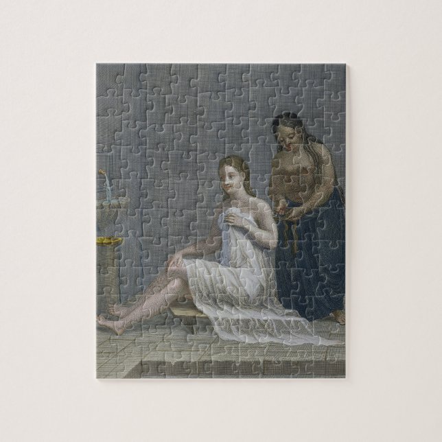 Turkish Girl, having her hair braided in the baths Jigsaw Puzzle (Vertical)