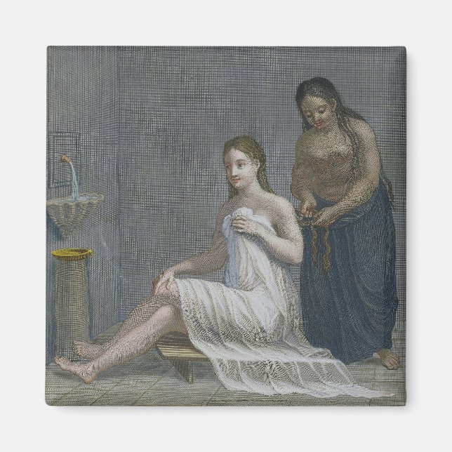 Turkish Girl, having her hair braided in the baths Magnet (Front)