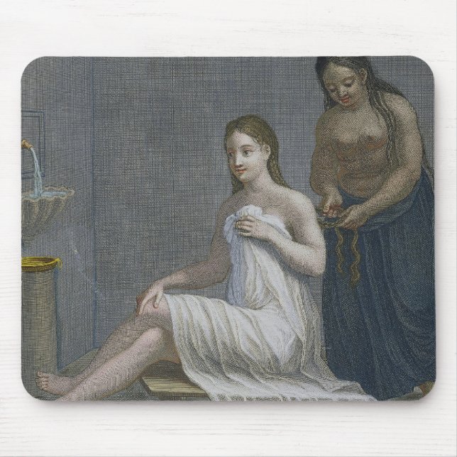 Turkish Girl, having her hair braided in the baths Mouse Pad (Front)