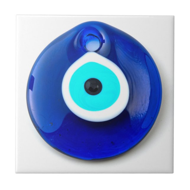 Turkish glass nazar  ceramic tile (Front)