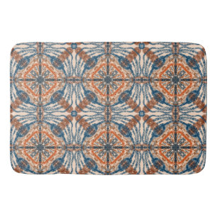 Turkish Inspired: Textured Navy & Terracotta Bath Mat