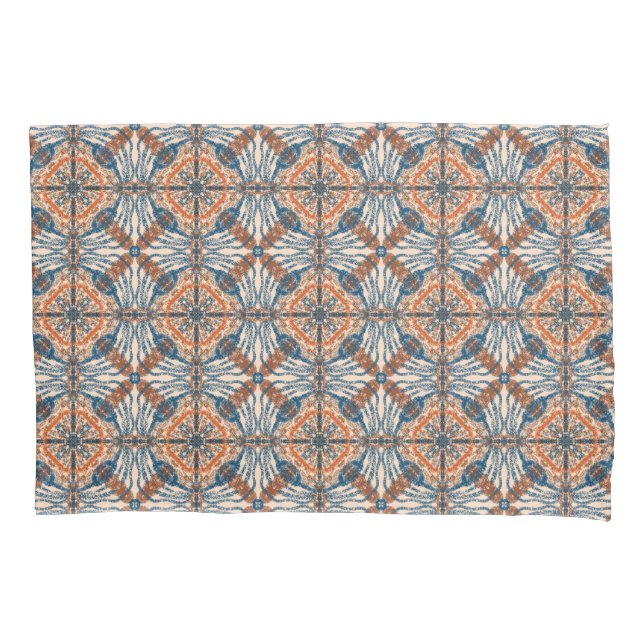 Turkish Inspired: Textured Navy & Terracotta Pillowcase (Front)