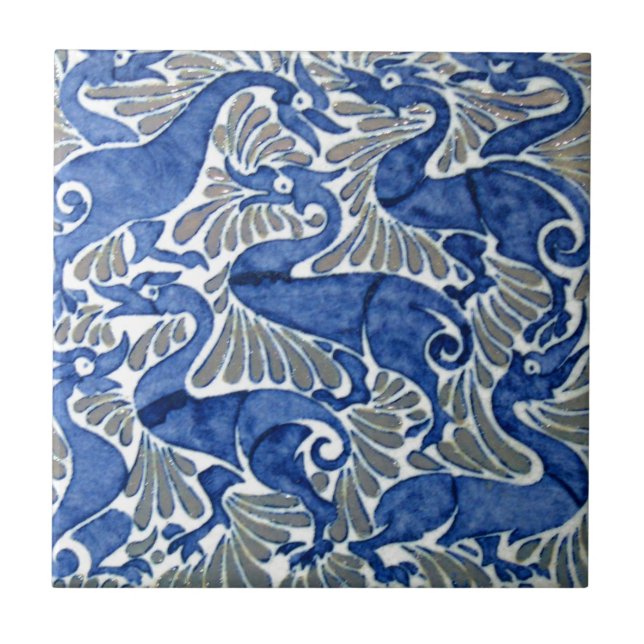 Turkish Iznik Ottoman Floral Design Pattern Tile (Front)