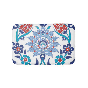 Turkish Iznik tiles: vintage pattern. Bath Mat