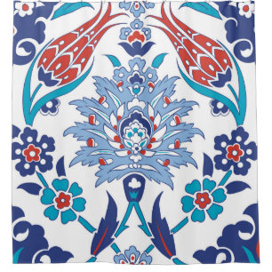 Turkish Iznik tiles: vintage pattern. Shower Curtain